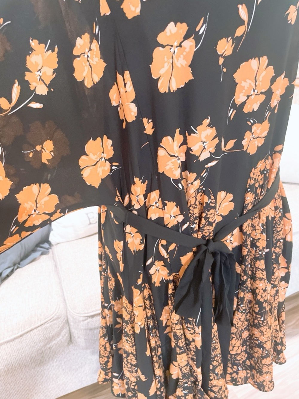 Mittoshop Orange and Black Floral Mini Dress Size M - Picture 5 of 10